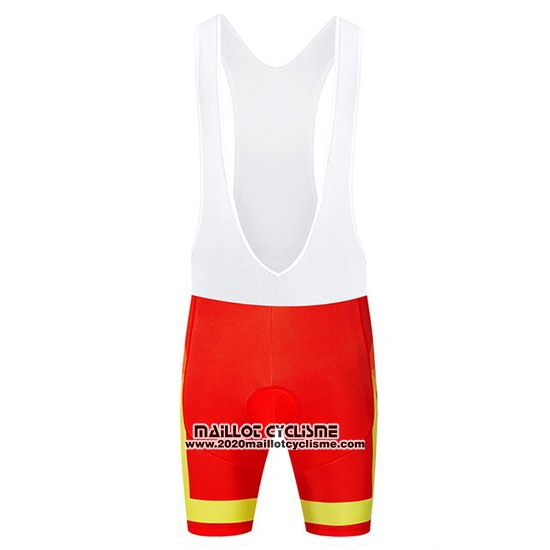 2019 Maillot Ciclismo Espagne Rouge et Jaune Manches Courtes et Cuissard